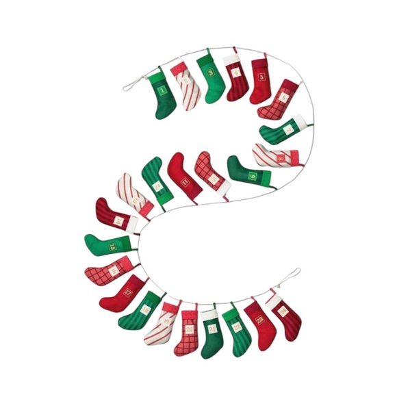 Christmas Stocking Countdown Garland Advent Calendar by Threshold 6 ft Long NWT - Picture 2 of 5
